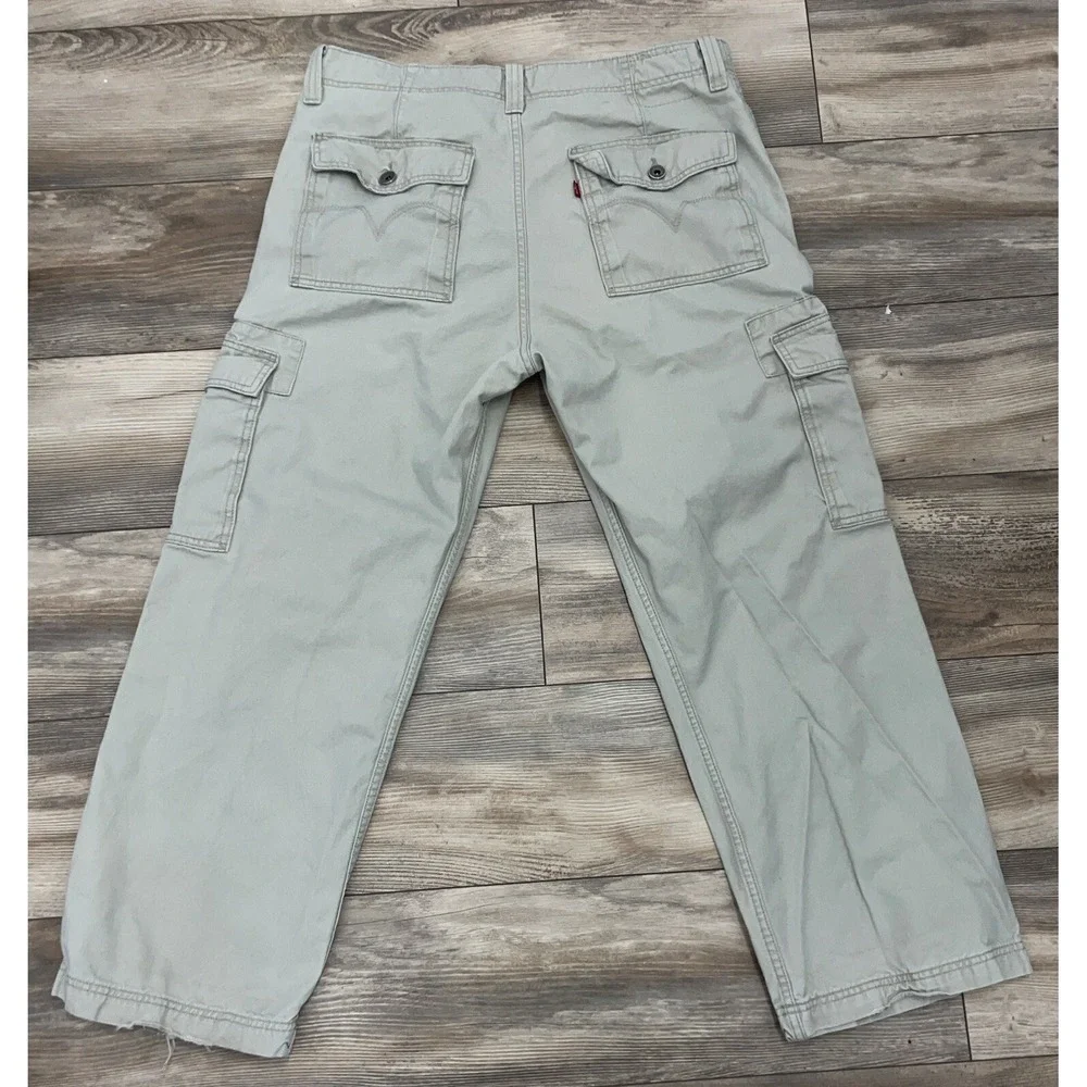 Levi's Cargo Pants Men's‎ 36X30 Ivory Loose Straight Fit Baggy Skater Y2K Cotton